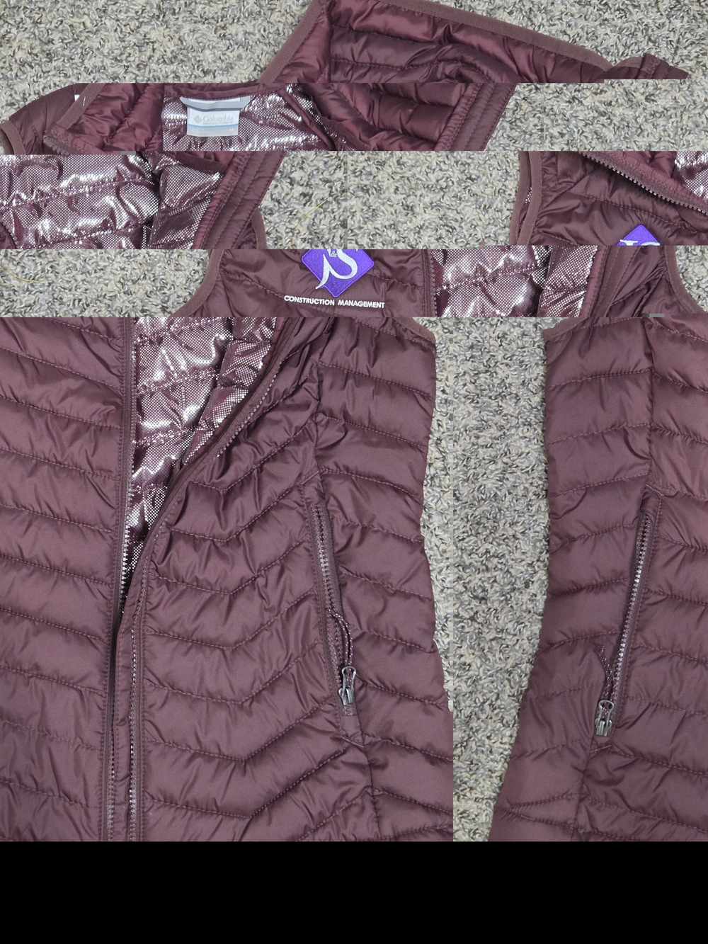 Columbia Quilted Vest in Maroon